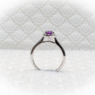Jacob Mercari Natural Purple Sapphire Lab-Grown Diamond Halo Ring 14K White Gold