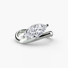 18K white gold Oceanline Wave engagement ring setting with wave band