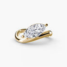 14K yellow gold Oceanline Wave engagement ring setting with wave band