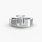 Platinum wide crest solitaire engagement ring setting