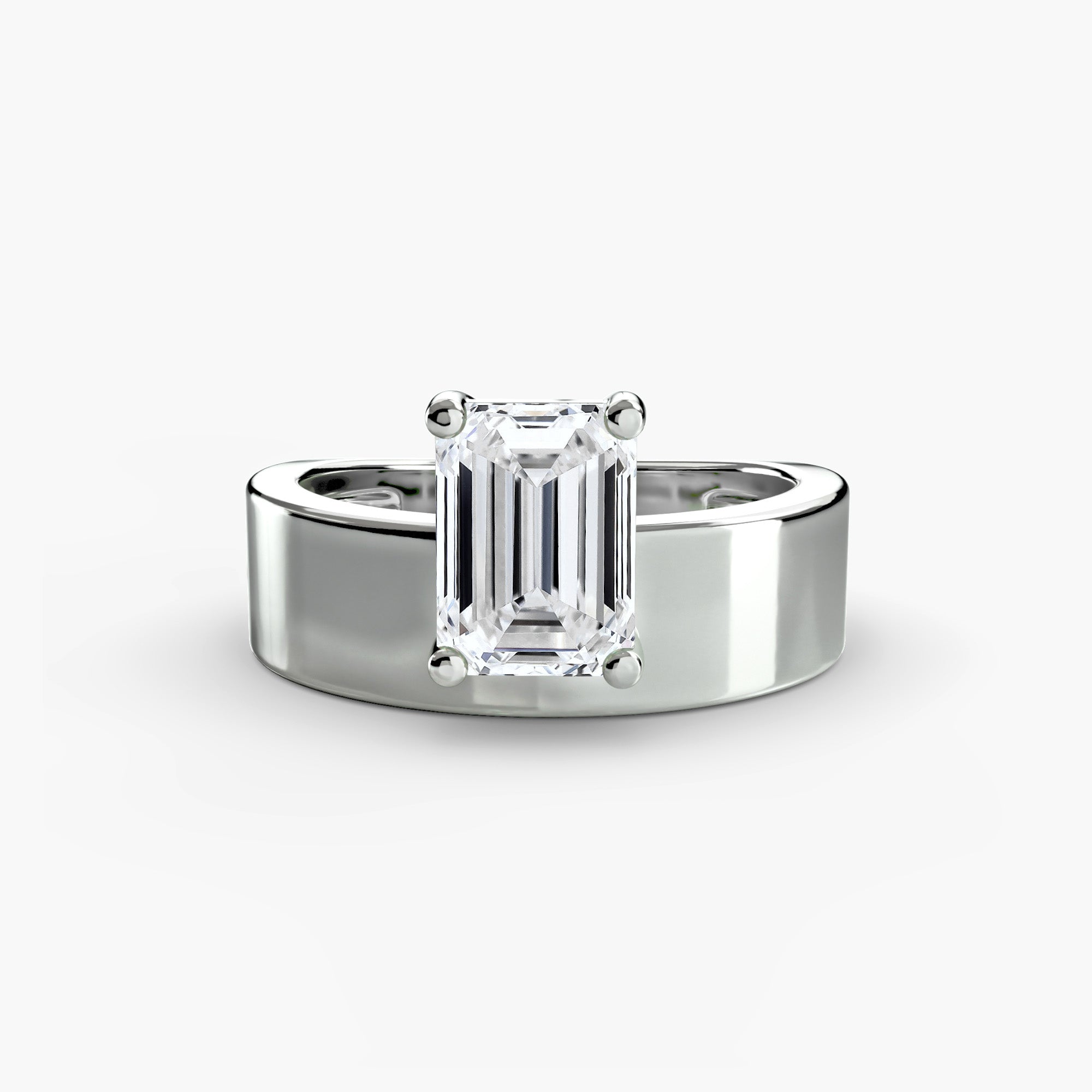 Platinum wide crest solitaire engagement ring setting
