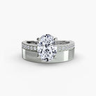 18K White Gold Crownline Pavé Engagement Ring Setting with Lab-Grown Diamond Band
