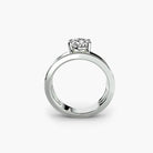 14K White Gold Crownline Pavé Engagement Ring Setting with Lab-Grown Diamond Band Side View