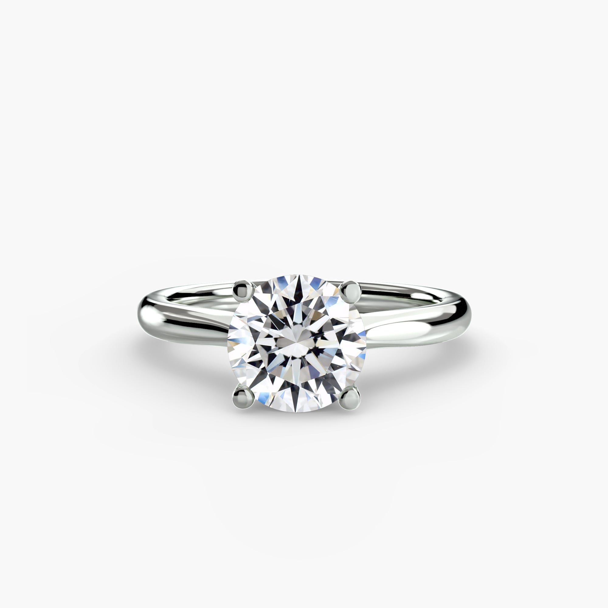 14K White Gold Monarch Solitaire Engagement Ring Setting