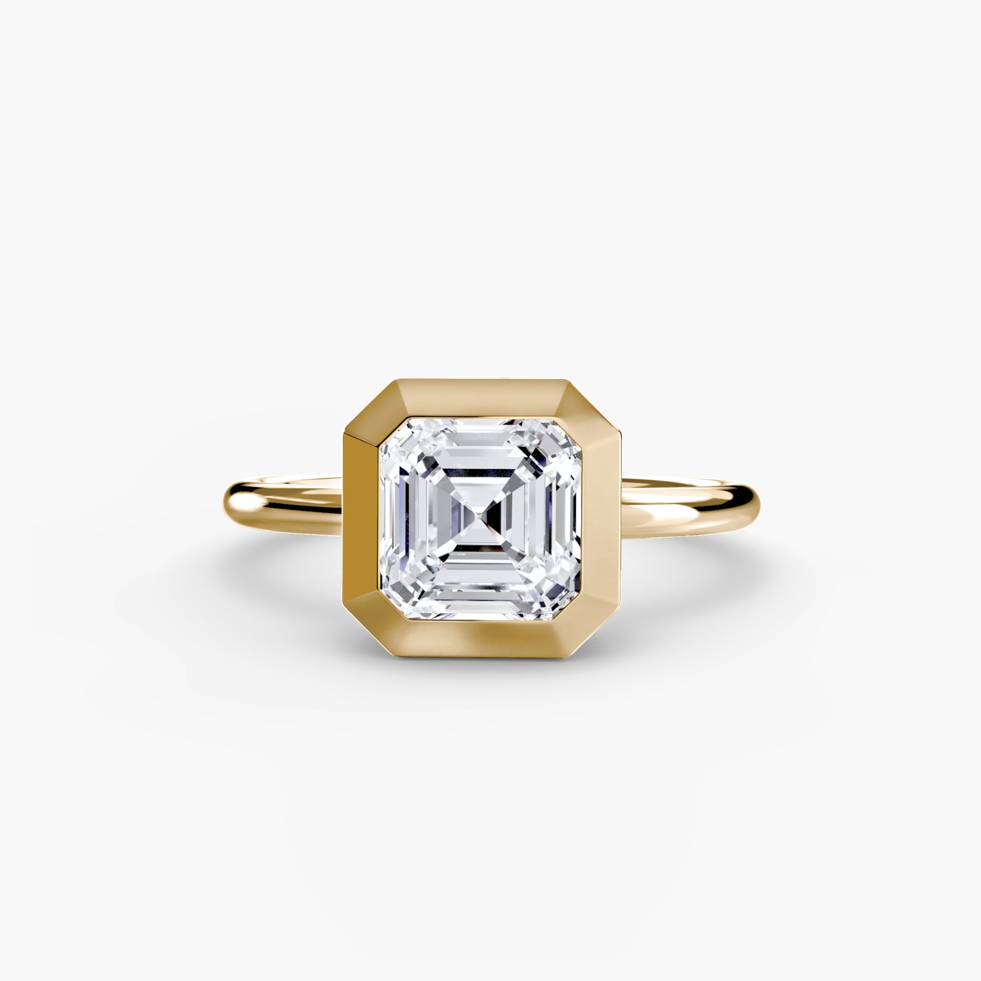 18K Yellow Gold Bezel Engagement Ring Setting