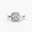 14K White Gold Bezel Engagement Ring Setting