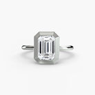 14K White Gold Bezel Engagement Ring Setting