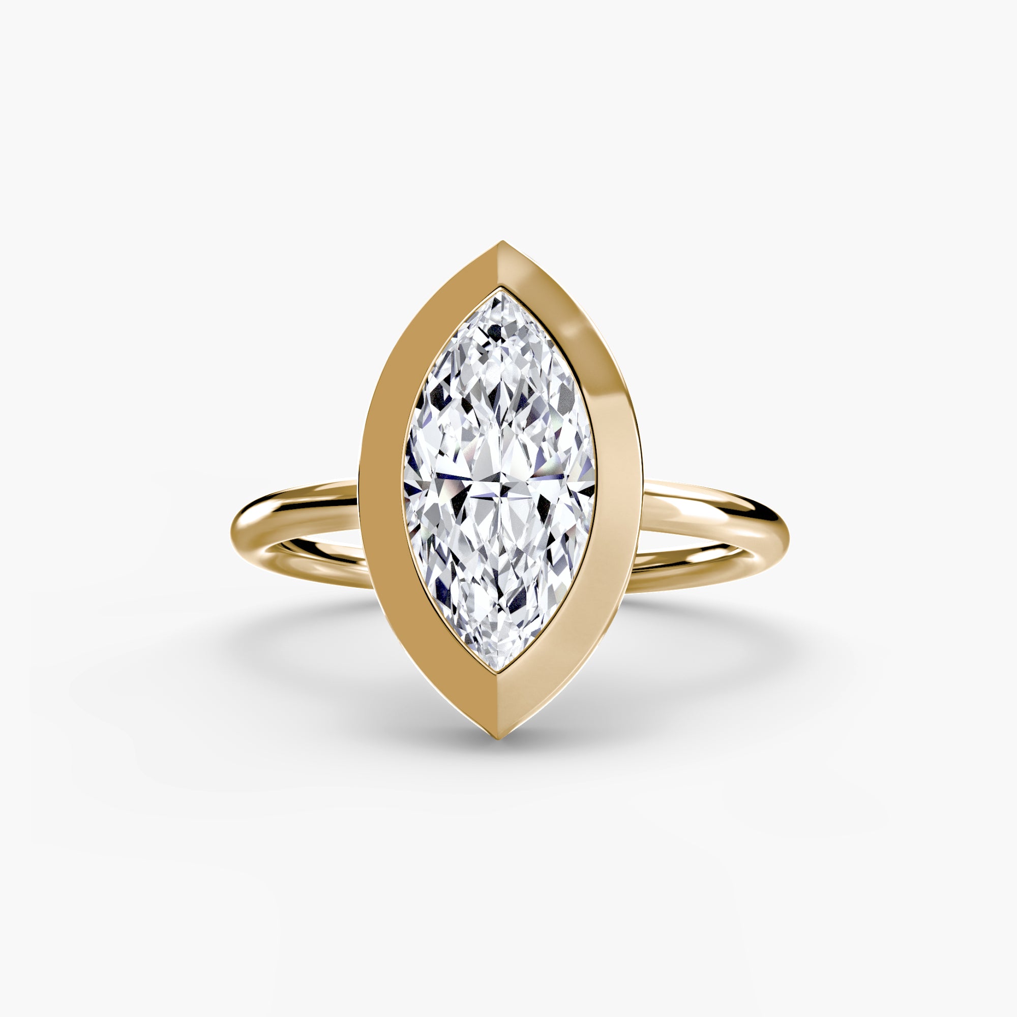 18K Yellow Gold Bezel Engagement Ring Setting