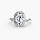 14K White Gold Bezel Engagement Ring Setting