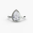 18K White Gold Bezel Engagement Ring Setting
