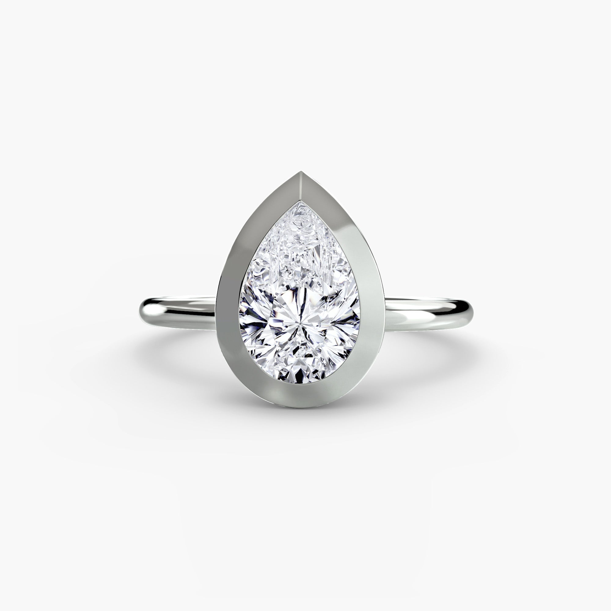Platinum Bezel Engagement Ring Setting