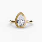 18K Yellow Gold Bezel Engagement Ring Setting