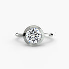 18K White Gold Bezel Engagement Ring Setting