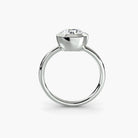 14K White Gold Bezel Engagement Ring Setting Side View