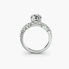 14K White Gold Cascade Brilliance Engagement Ring Setting with Lab-Grown Diamond Band Side View