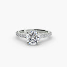 18K White Gold Celestia Hidden Halo Pavé Engagement Ring Setting with Lab-Grown Diamond Band Setting