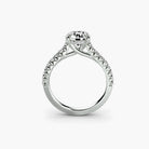 14K White Gold Celestia Hidden Halo Pavé Engagement Ring Setting with Lab-Grown Diamond Band Setting Side View