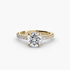18K Yellow Gold Celestia Hidden Halo Pavé Engagement Ring Setting with Lab-Grown Diamond Band Setting