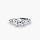 Platinum Ascending Glow Engagement Ring Setting with lab-grown diamond band.