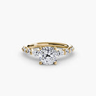18K yellow gold Ascending Glow Engagement Ring Setting with lab-grown diamond band.