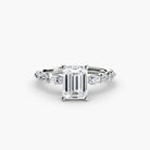 18K white gold Ascending Glow Engagement Ring Setting with lab-grown diamond band.