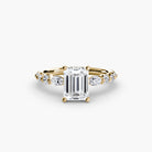 18K yellow gold Ascending Glow Engagement Ring Setting with lab-grown diamond band.