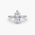 14K white gold Ascending Glow Engagement Ring Setting with lab-grown diamond band.