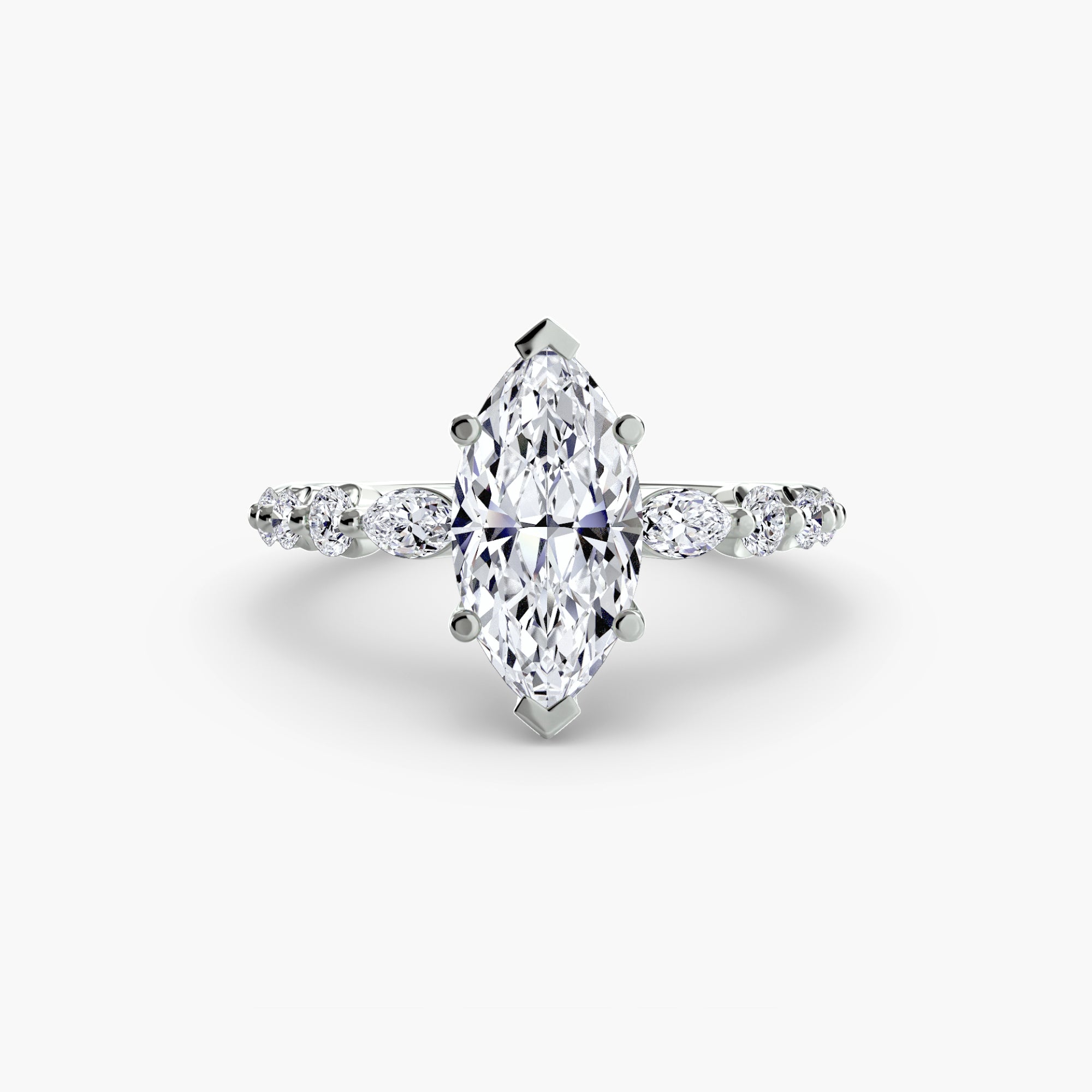 Platinum Ascending Glow Engagement Ring Setting with lab-grown diamond band.