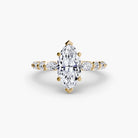 14K yellow gold Ascending Glow Engagement Ring Setting with lab-grown diamond band.