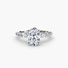 18K white gold Ascending Glow Engagement Ring Setting with lab-grown diamond band.
