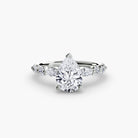 14K white gold Ascending Glow Engagement Ring Setting with lab-grown diamond band.