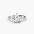 14K yellow gold Ascending Glow Engagement Ring Setting with lab-grown diamond band.