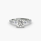 18K white gold Ascending Glow Engagement Ring Setting with lab-grown diamond band.