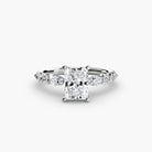 Platinum Ascending Glow Engagement Ring Setting with lab-grown diamond band.