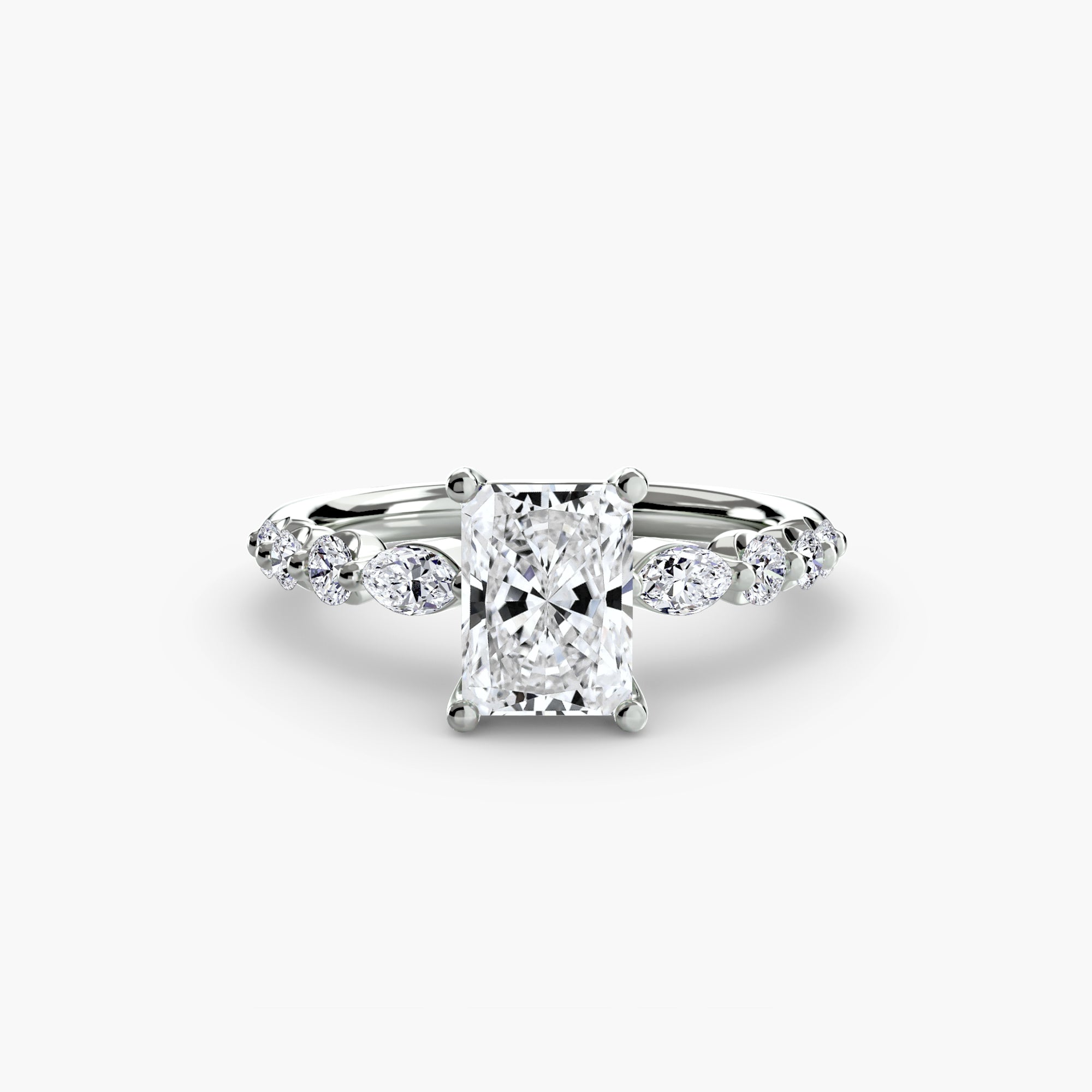 Platinum Ascending Glow Engagement Ring Setting with lab-grown diamond band.
