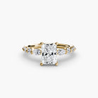 14K yellow gold Ascending Glow Engagement Ring Setting with lab-grown diamond band.