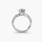 14K white gold Ascending Glow Engagement Ring Setting with lab-grown diamond band side view.