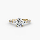 18K yellow gold Ascending Glow Engagement Ring Setting with lab-grown diamond band.