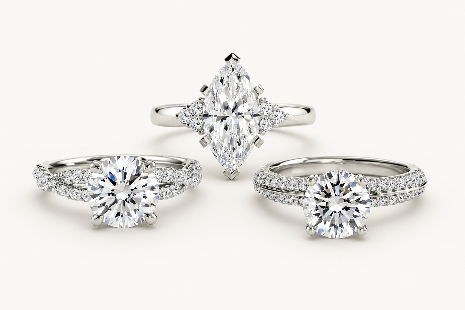 Jacob Mercari Lab-Grown Diamond Engagement Rings in 14K White Gold