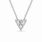 Jacob Mercari Trillion Lab-Grown Diamond Bezel-Set Solitaire Necklace in 14K White Gold