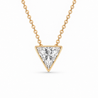 Jacob Mercari Trillion Lab-Grown Diamond Bezel-Set Solitaire Necklace in 14K Yellow Gold
