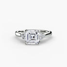 14K White Gold Aurora Shoulders Engagement Ring Setting with Lab-Grown Diamond Band