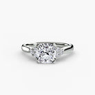 14K White Gold Aurora Shoulders Engagement Ring Setting with Lab-Grown Diamond Band