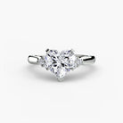 14K White Gold Aurora Shoulders Engagement Ring Setting with Lab-Grown Diamond Band