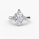 Platinum Aurora Shoulders Engagement Ring Setting with Lab-Grown Diamond Band