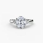 18K White Gold Aurora Shoulders Engagement Ring Setting with Lab-Grown Diamond Band