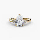 14K Yellow Gold Aurora Shoulders Engagement Ring Setting with Lab-Grown Diamond Band