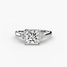 18K White Gold Aurora Shoulders Engagement Ring Setting with Lab-Grown Diamond Band