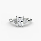 Platinum Aurora Shoulders Engagement Ring Setting with Lab-Grown Diamond Band