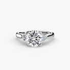 Platinum Aurora Shoulders Engagement Ring Setting with Lab-Grown Diamond Band